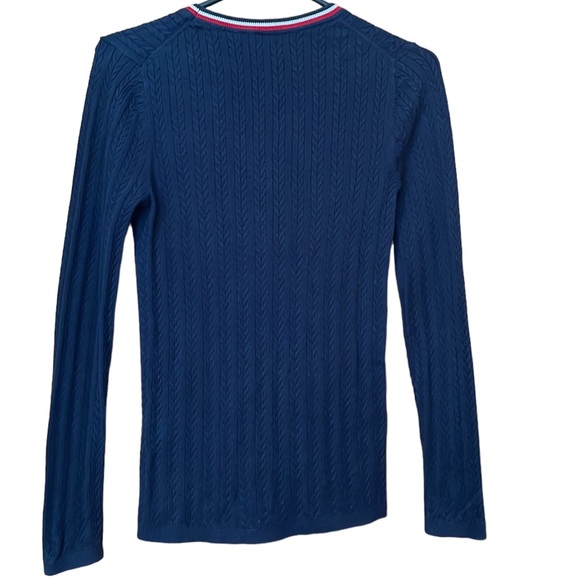 Tommy Hilfiger Women’s Cable Knit Navy Blue Scoop Neck Sweater Size SP - Picture 7 of 10